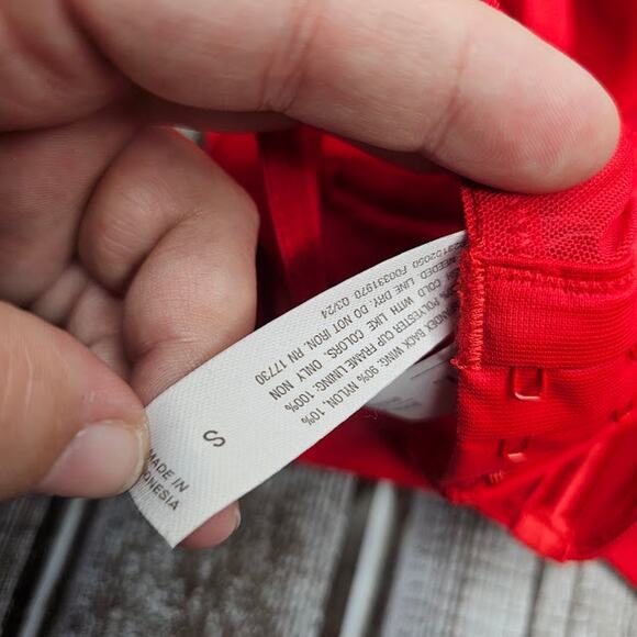 Auden Red satin corset bra Women's size small longline lingerie bustier - Picture 4 of 4